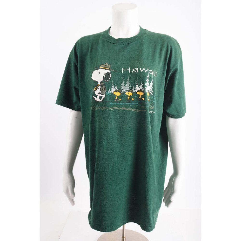 Peanuts Green Hawaii Snoopy & Woodstock Short Sleeve Tee